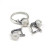 Комплект кольцо и серьги с белым жемчугКК1505-1251