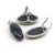 Комплект кольцо и серьги с черным агатом КС0212-684