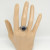 Комплект кольцо и серьги с черным агатом КК0247-1313
